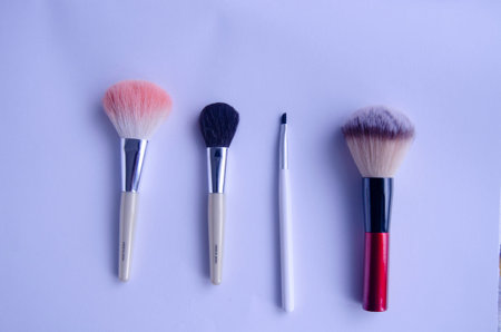 Cute pop and fun makeup brushの写真素材