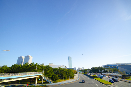 Spacious view of Makuhari in Japanのeditorial素材