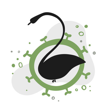Coronavirus is black swan, fortuitous event. Concept vector illustration for post, webのイラスト素材