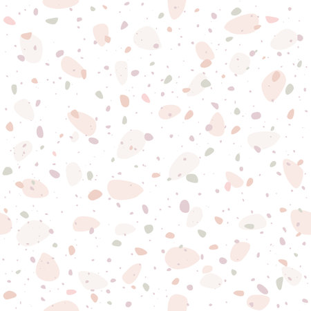 Trendy terrazzo vector seamless pattern. Marble, stones, rocks pastel colors background for wallpaper.のイラスト素材