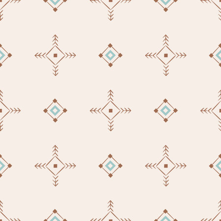 Aztec seamless pattern with ethnic bohemian ornaments. Native American tribal background.のイラスト素材