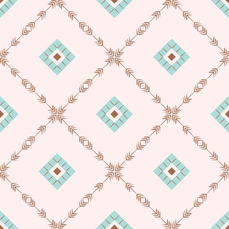 Aztec ethnic seamless pattern. Simple native American tribal checkered background..のイラスト素材