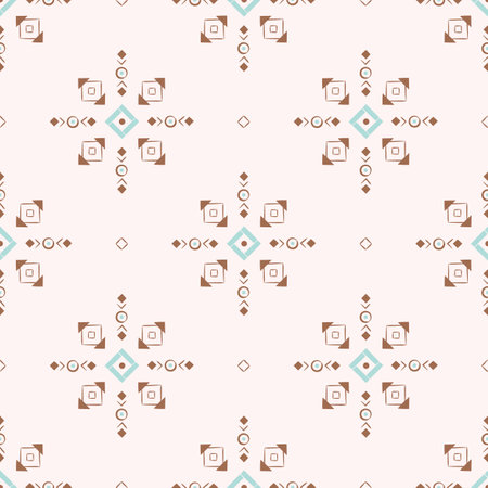Aztec ethnic seamless pattern with cute ornament. Simple native American tribal illustration.のイラスト素材