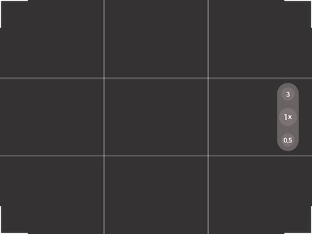 Mobile photo camera frame viewfinder grid template. Vector illustration at black background.のイラスト素材