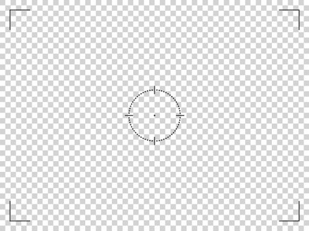 Digital photo target focusing viewfinder. Abstract round recording camera frame.のイラスト素材