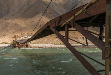 bridge - panjshir river afghanistanの写真素材
