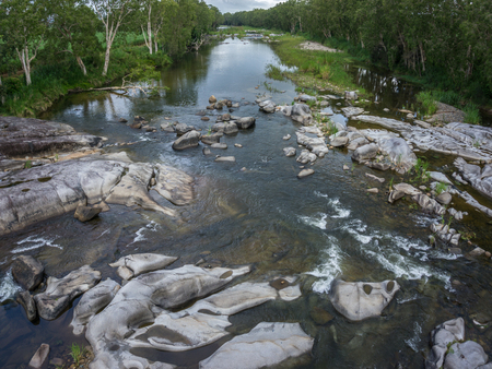 large rocks in a river - australiaの写真素材