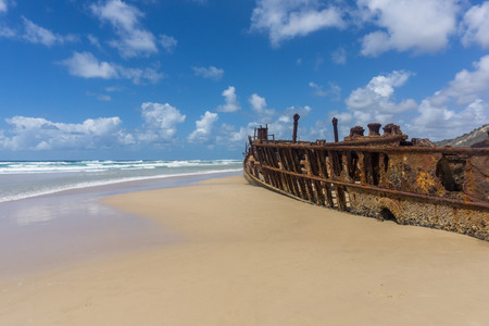 Maheno shipwreck - fraser island - australiaの写真素材
