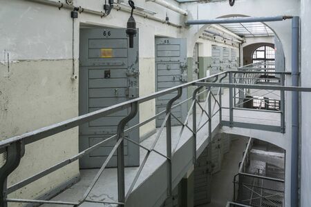 Cell interior at abandoned jail prisonの写真素材