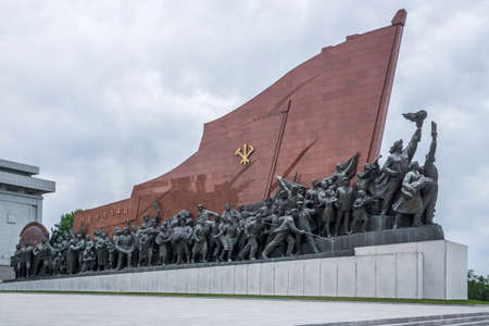 Socialist Revolution monument at Mansu Hill Grand Monument, Pyongyang, North Koreaのeditorial素材