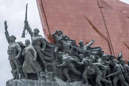 Socialist Revolution monument at Mansu Hill Grand Monument, Pyongyang, North Koreaのeditorial素材