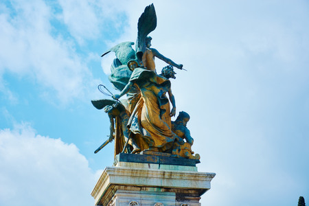 Italy, Piazza Venezia, in the afternoon in Marchの写真素材