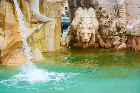Italy, Piazza Navona, in the afternoon in Marchの写真素材