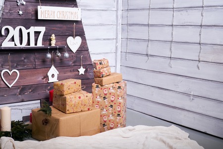 new years still life with candles frameの写真素材