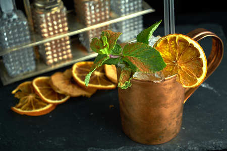 Alcoholic cocktail with berriesの写真素材