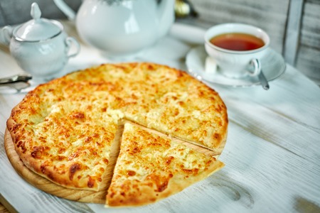 Ajarian traditional flatbread - khachapuri or hachapuri jpgの写真素材