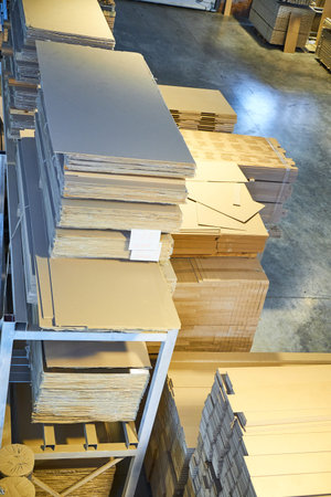 warehouse of finished and packed doors, production of interior and metal doors