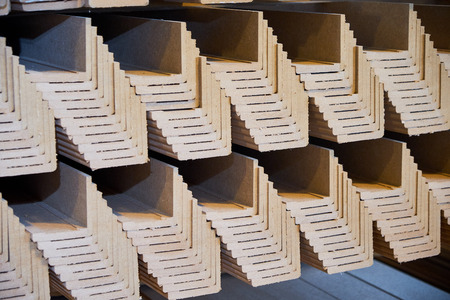 warehouse with wooden blanks, parts, production of interior doorsの写真素材