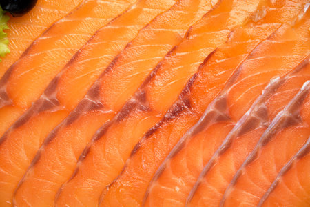 red trout fish sliced. restaurant menu
