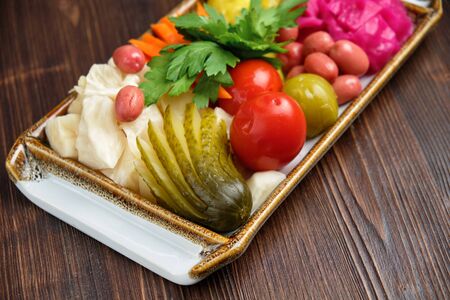 Pickled vegetables . Menuの写真素材