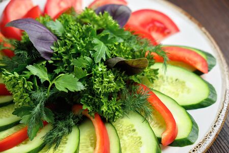 Sliced assorted vegetables . catering menuの写真素材