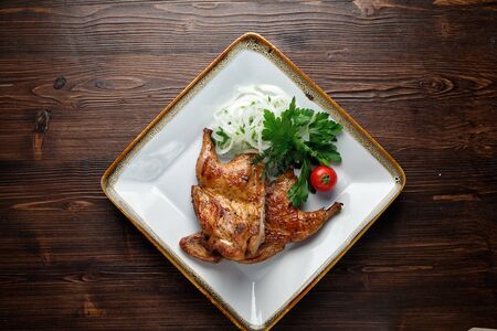 Grilled chicken wings. catering menuの写真素材