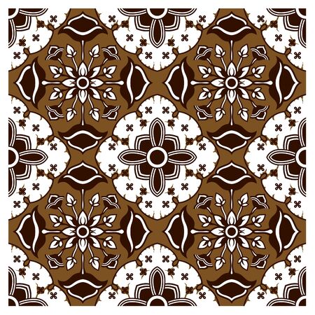 Dark Brown Batik Patternのイラスト素材