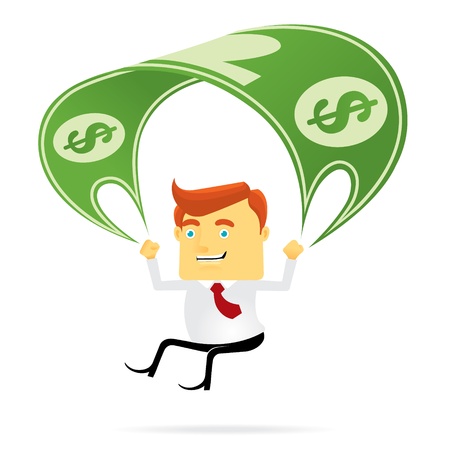 Parachuting Businessmanのイラスト素材
