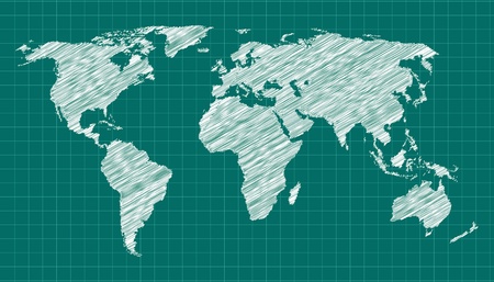 World Map Sketchのイラスト素材