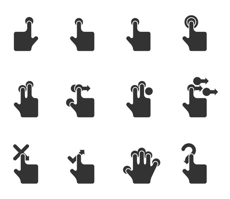 Single Color Icons - Touchpad Gesturesのイラスト素材