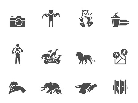Zoo icons in black   white  EPS 10  のイラスト素材