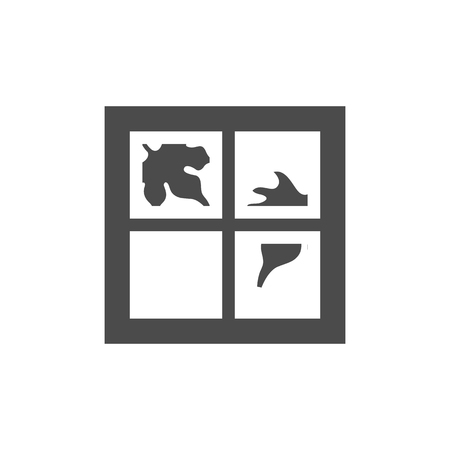 Falling leaves icon in single grey color. Autumn fall falling windy weather forecastのイラスト素材