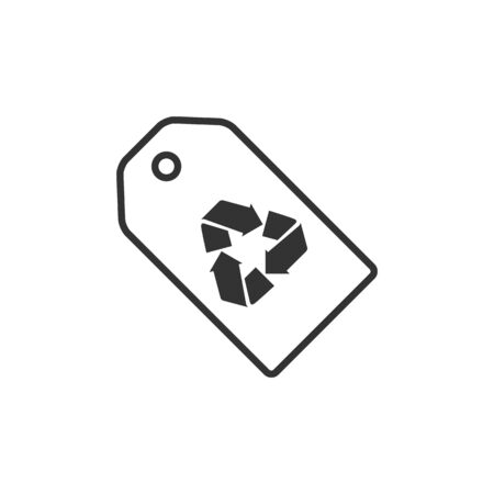 Recycle label icon in single color. Environment ecology eco friendly reusableのイラスト素材
