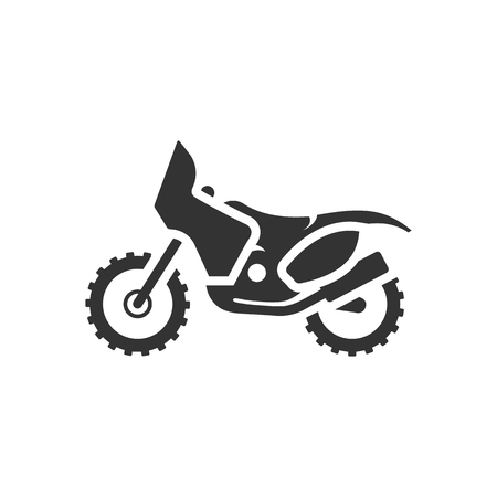 Motocross icon in single color. Rally offroad desert extreme sport outdoorのイラスト素材