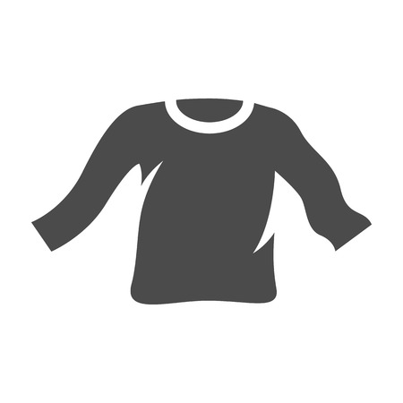 Long sleeve T-shirt icon in single grey color. Fashion laundry cleaningのイラスト素材