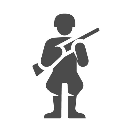 World War army icons in single color. Weapon riffle uniformのイラスト素材