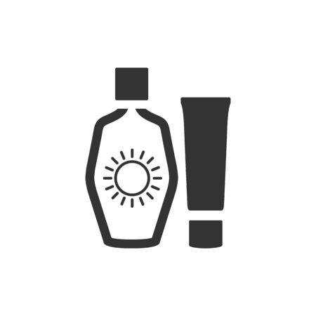 Tanning lotions icon in single color. Sun tan spa therapyのイラスト素材