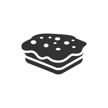Cake icon in single color. Food sweet delicious glazed chocolate dessertのイラスト素材