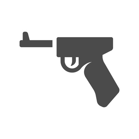 Hand gun icons in single color. Vintage fire arm world warのイラスト素材