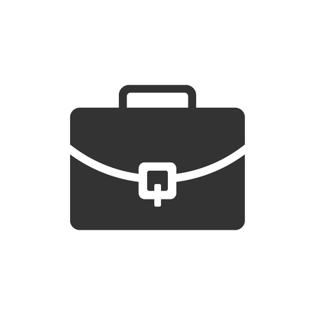 Briefcase icon in single grey color. Office business equipment travel journey meetingのイラスト素材