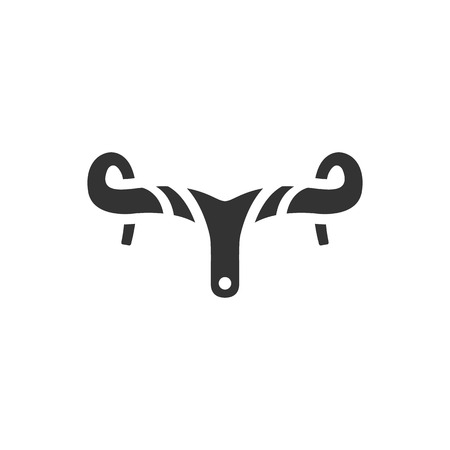 Bicycle drop bar icon in single color. Transportation sport spare part cycling repair maintenanceのイラスト素材
