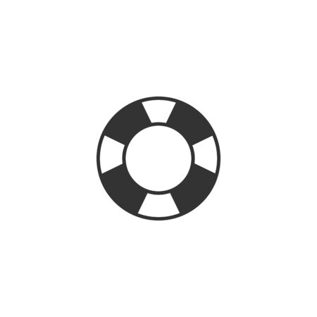 Ring buoy icon in single color. Safety equipment sea swimming water drowningのイラスト素材