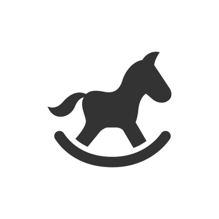 Rocking horse toy icon in single grey color. Kinds playing riding gamesのイラスト素材