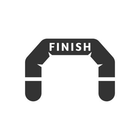 Finish line icon in single grey color. Air tube inflatableのイラスト素材