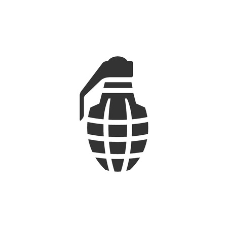 Grenade icon in single color. Military army explosive fragmented attack throwのイラスト素材