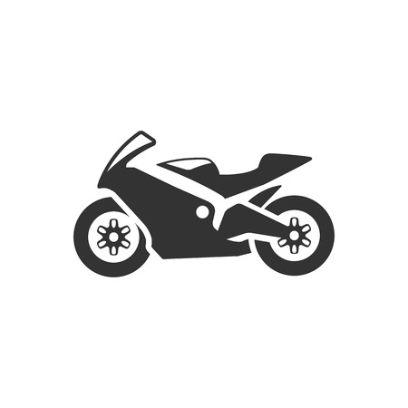 Motorcycle icon in single grey color. Sport, speed, raceのイラスト素材
