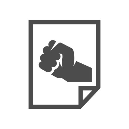 Hand fist icons in single color. Vintage propaganda posterのイラスト素材