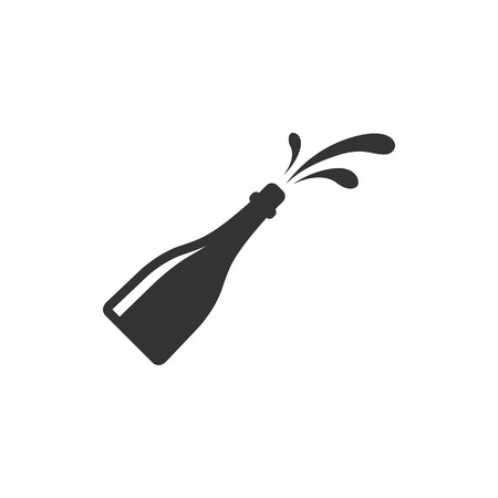 Champagne spray icon in single color. Race podium clebration winner champion successのイラスト素材