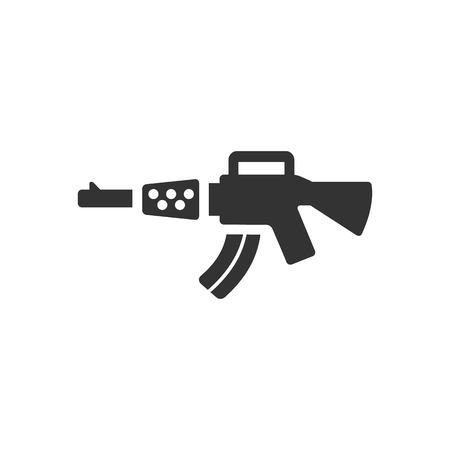 Assault riffle icon in single color. Military army automatic police justice crime trigger protectionのイラスト素材