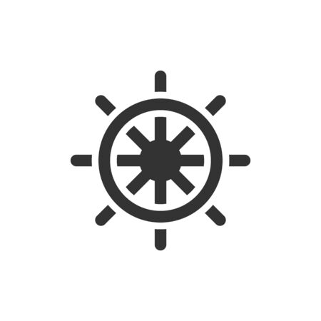 Ship steer wheel icon in single color. Transportation sea navigateのイラスト素材